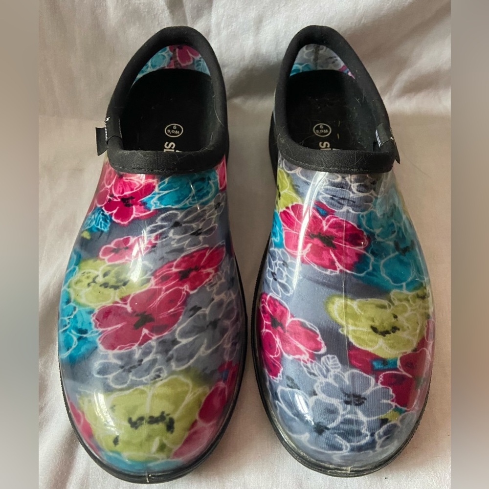 Sloggers Boots Gardening Shoes Womens 9 Floral Slip On Waterproof USA